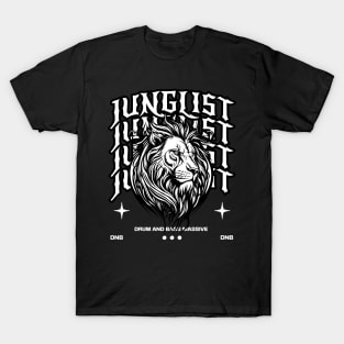 JUNGLIST  - Lion on Text (White) T-Shirt